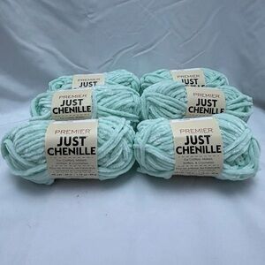 6 Skeins Premier Just Chenille Yarn Mint